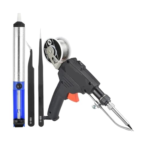 Kit De Soldador Eléctrico De Pistola De Soldadura De Calefacción Interna, Juego De Herramientas De Soldadura De Estaño, Envío Automático Ampliamente Utilizado(Black)