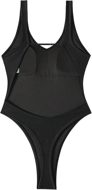 Sexy Backless Cheeky High Cut Leg Thong V Neck One Piece Swimsuit - Image 4