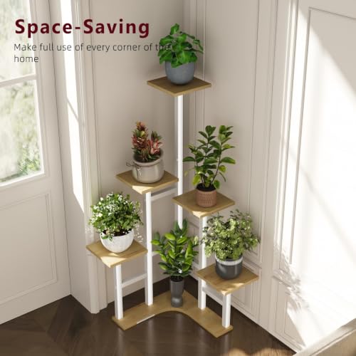 Image of Yzosvki Corner Plant Stand Indoor 6 Tiered Corner Plant Shelf