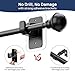 ENJOYBASICS No Drill Curtain Rods for Window 28 to 47 Inches, 5/8 Inch Diameter Renter Friendly Drapery Rod with Adhesive Brackets without Drilling, Adjustable from 27 to 52 Inches, Black