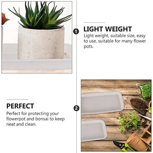 Cabilock Plant Drip Tray 6Pcs Rectangular Flower Box Saucer Plastic Plant Saucer Drip Tray Flower Pot Drip Tray For Window Sill Window Shelf Planter Pot Plant Plate #TOP7