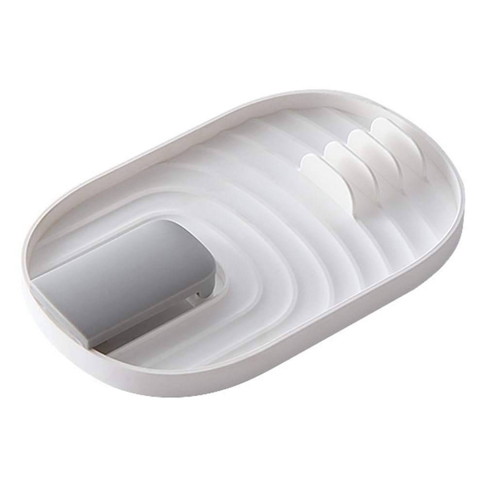Osmond Foldable Pot Lid Rack, Rack, Integrated Storage Rack, Kitchen Stove Storage Rack, Draining Tools White