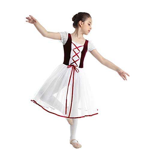 inhzoy Vestido de Danza Clásica para Niña Maillot Ballet con Falda Disfraz...