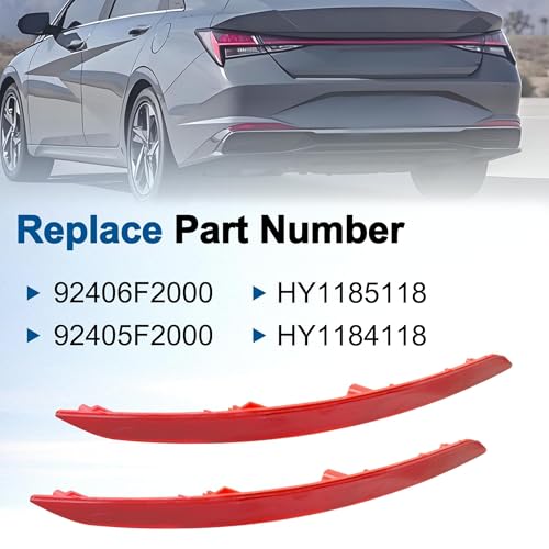Image of 92406F2000 Rear Bumper Reflector Compatible with 2017 2018 Elantra Driver and Passenger Pair Replace # 92405F2000 HY1185118 HY1184118