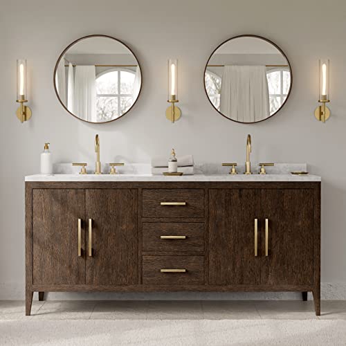 Wallbeyond Round Mirror With Wood Frame 24 Inch Circle Wall Mirror For Bathroom Round Wall Mirror For Wall Decor, Vanity, Entryway Living Room (Walnut) #TOP3