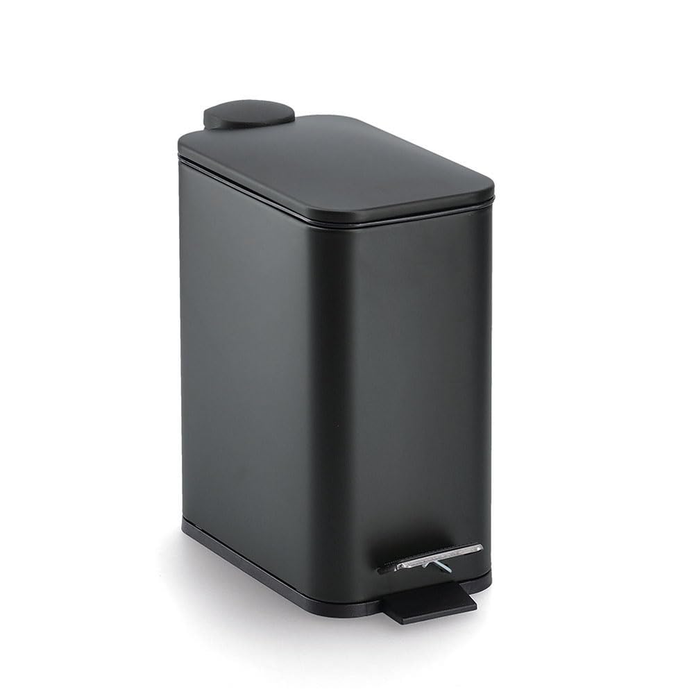 Zeller 18962 Treteimer mit Soft Close, 5 L, Metall/Kunststoff, schwarz