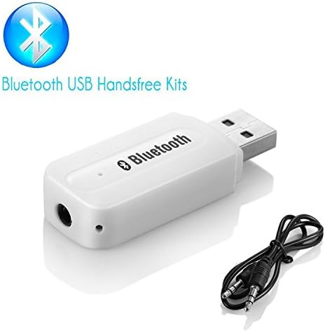 Wireless Adapter Receiver Car Kit Mini USB Wireless 3.5mm Home /Car Stereo Audio Music Receiver & Adapter Portable Speakers Headphones Car (AUX In) Music Sound System(White)