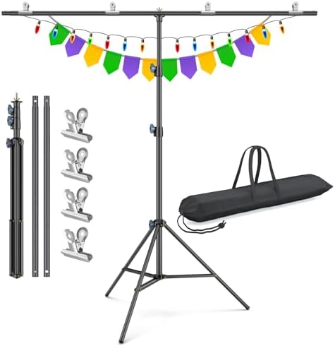 Linco Lincostore Zenith Portable T-Shape Background Backdrop Stand Kit 5x6.7ft - 5ft Wide (Fixed) and 6.7ft High (Adjustable)- Lightweight Only 4 Lbs Easy to Carry and Storage