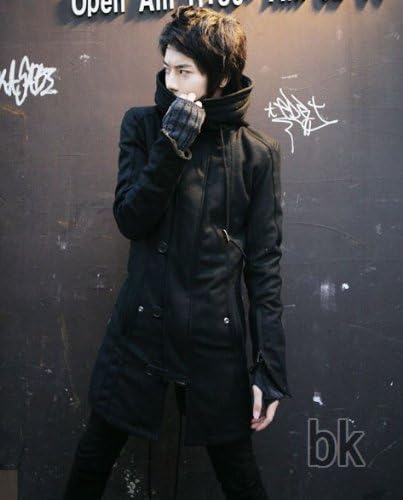 Amazon メンズ コート フード付き ロングコート ロング丈 ブラック ミリタリー ジャケット ビジネス スーツ アウター Xma F163 L スーツ ビジネスウェア 通販