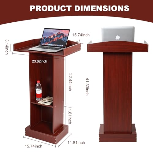 image for BEQUZON Podium Stand for Lectern Presentation Church Classroom, Pulpit