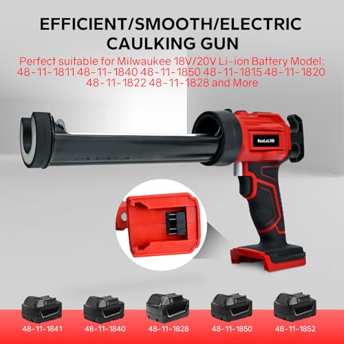 Rexlelxb Cordless Caulking Gun For Milwaukee 18V Battery thumb #2