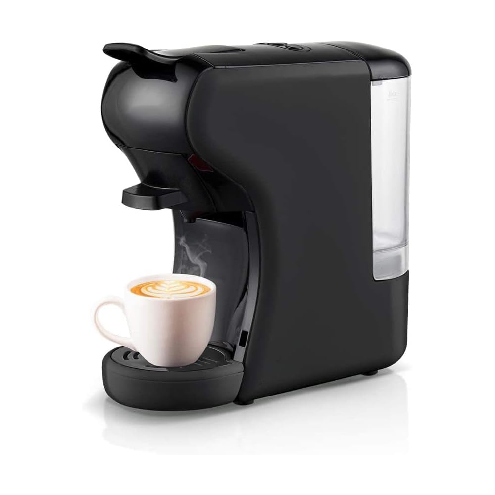 Coffee Machine, Powerful Pod Coffee Machine with 600ML Detachable Water Tank, Coffee Maker with 19 Bar Automatic Steam Pressure Pump for Espresso Powder, Makes Iced Coffee, Espresso, Cappuccino