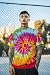 ZAMKDXFQ Tie Dye Shirts Men Hippies Senior Short Sleeve Hippies Senior Tie Dye Tee Shirt Pink