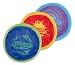 BLUECHOLON Mini-Frisbee aus weichem Stoff, 15,4 cm, gelb, blau und rot, gepolsterte Kanten, 45 g, für drinnen und draußen.