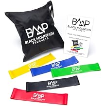 Black Mountain Products Loop Resistance Exercise Bands with Carrying Case Set of 5, 9 inch