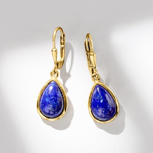 Ross-Simons Lapis Teardrop Earrings in 18kt Gold Over Sterling4