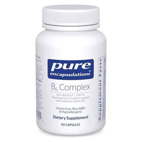 Pure Encapsulations B6 Complex - Supports Nervous System & Brain Health* - Includes B Vitamins - Contains Enriched Vitamin B6 - Non-GMO & Gluten Free - 60 Capsules