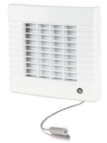 Ventilador extractor con cierre eléctrico interno y motor de rodamiento, fabricado en Europa, Blanco 18W, 230V