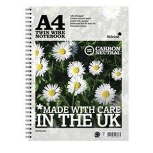 153393 - Silvine (A4) Notebook Carbon Neutral Perforated Twin Wire Punched 4 Holes (120 Pages) - Pack of 5