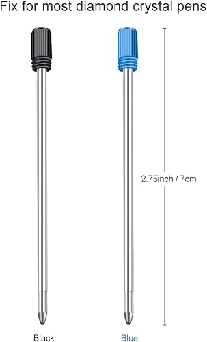 Miniatura 5 de Paquete de 20 repuestos para bolígrafo, escritura suave de 2.75 pulgadas y 0.039 pulgadas, repuesto de metal de punta media, repuesto de bolígrafo