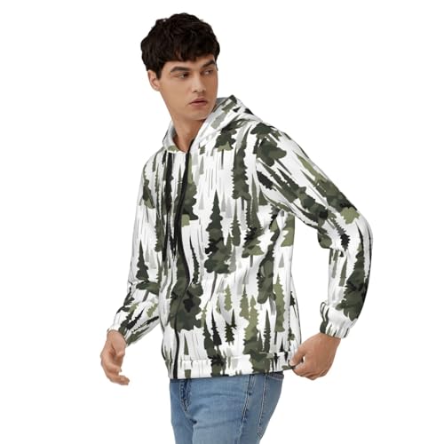Sweat à capuche homme blanc fermeture éclair et cordon de serrage