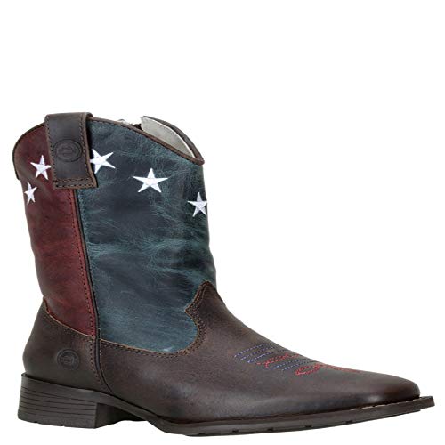 Bota Texana Infantil Couro Estampada Com Bordado