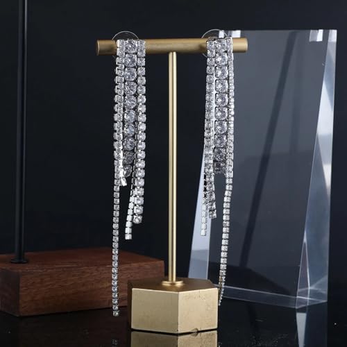 Image of Young & Forever Gift Fashion Jewellery Gold and Silver Plated Cubic Zirconia Diamond Hoop Earrings Sparkling Hypoallergenic Hoops Earrings for Women & Girls