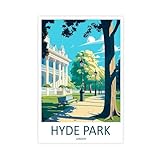 QOGDAF Hyde Park Leinwand-Poster, Wandkunst, Dekordruck, 