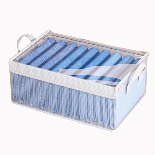 QXQKZPMYH Transparent cover fabric storage box, wardrobe drawer style folding