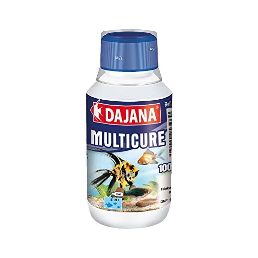 Dajana Multicure Tratamiento para Peces de Amplio Espectro contra Hongos, Parásitos Externos y Leves Infecciones Bacterianas, para Acuarios de Agua Dulce y Salada, 100ml