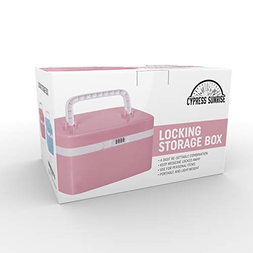 Medicine Lock Box for Safe Medication Storage - Childproof Prescription Bottle Organizer - Lockable Combination Chest (4 Digit Custom Code) Medicine Cabinet w/Separate Compartments | Storage Lockbox - Thumbnail 6