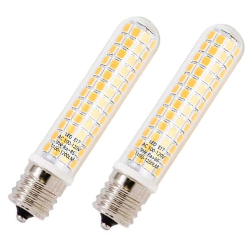 HXMLIHB E17 LED，9W dimmable，Equivalent 100W Halogen Bulb，125×2835 SMD，AC110V/130V,1100LM，E17 LED Bulb Warm White 3000K Suitable for Over Counter Microwave Ovens (Pack of 2) by HXMLIHB - Used condition - US$13.72