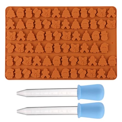 GXGM Stampo per cioccolatini natalizi 1 confezione da 72 stampi in silicone per caramelle antiaderente con forme a tema natalizio per torte al cioccolato fai da te