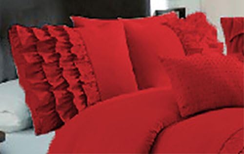 Ultra Soft Solid Half Ruffle Pillow Shams Pair 100% Egyptian Cotton 600 Thread Count (2 Piece Set) Euro Lavender