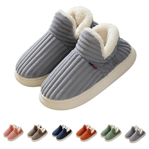 Pluffy Slipper Booties for Women Men Plush Warm Indoor Outdoor Shoes Comfy Slipper Fuzzy House Slippers