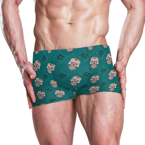 Skull Mens Swim Trunk Swimwear Bathing Suit Swim Brief Square Leg Board Short S B04043672