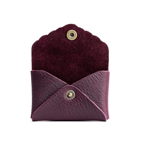 Image of Portland Leather Goods Mini Daisy Wallet for Women - Handmade from the Finest Full-Grain Hides - Features Envelope Design with Snap Closure - Plum