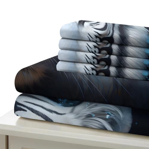 Lit ado parure tigre blanc 3D microfibre ultra douce - 7