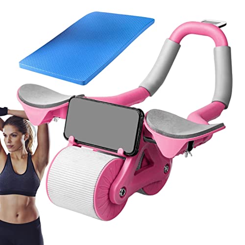 Roue À Rouleaux d'exercice | 4D Roue Abdominale À Rebond Automatique | AB Roller Wheel Roue avec Cou| Roulette Abdominaux Double Roue pour Entraînement Abdominal | Équipement Sport – Image 5