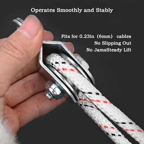 SHINICO Cable Pulley 32mm Small Snatch Block for 0.23Inch/6mm Wire Rope, Single Pulley Wheel Bearing Inside, Load 110 LB, 1Pack
