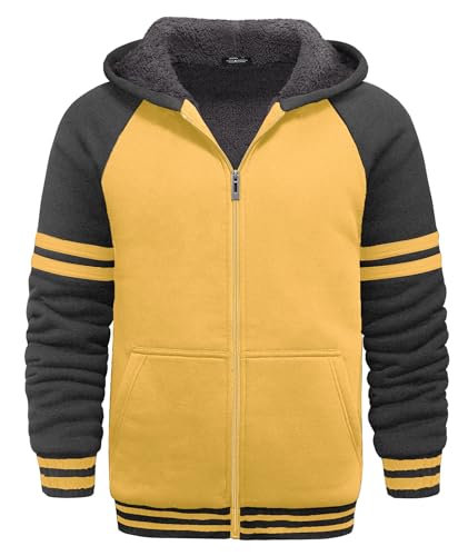 Image of SECOOD Kids Hoodie Fleece Jacket Warm Sherpa Lined Zip Up Hooded Sweatshirt Soft Winter Coat Boys Girls School Outerwear