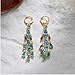 Vuskdtei18K Gold Plated Sea Blue Waterdrop Gemstone Dangle Earrings for Women, Hypoallergenic Cubic Zirconia, Elegant Chandelier Drop Earrings, Statement Jewelry Gifts Fashion (0144-Flower-Blue)