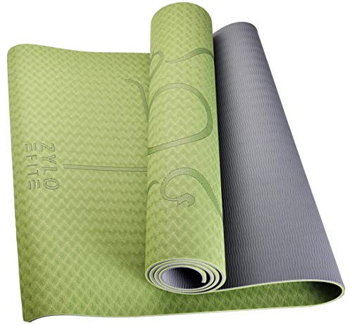 Tapis de yoga antidérapant TPE ZyloFit 6mm pour exercices au sol et gym Pilates bicolore