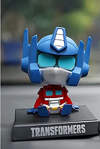 Image of AUGEN Super Hero Optimus Prime Trans-Former Action Figure Limited Edition Bobblehead with Mobile Holder for Car Dashboard, Office Desk & Study Table (Pack of 1)