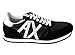 Armani Exchange A｜X Men's Lace Up Logo Sneaker, Black + White, 11