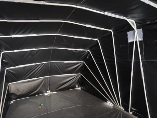 Ikuby Medium Carport, Car Shelter, Car Canopy, Car Garage, Car shed, Car House, Car Park, Foldable, Retractable, Lockable, Durable Shelter (Black, Medium)