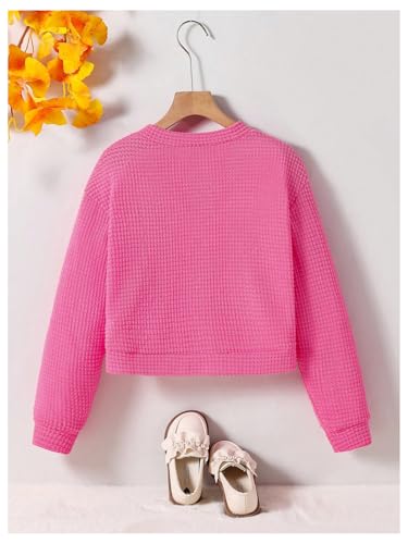 Girl's Floral Appliques Sweater Button Down Long Sleeve Knit Cardigan Cute Outwear2