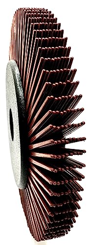Image of Radial Bristle Brush, 6 in x 1 /2 in x 1 in 36 Grit (Brown) with Adapter (Pack of 1)