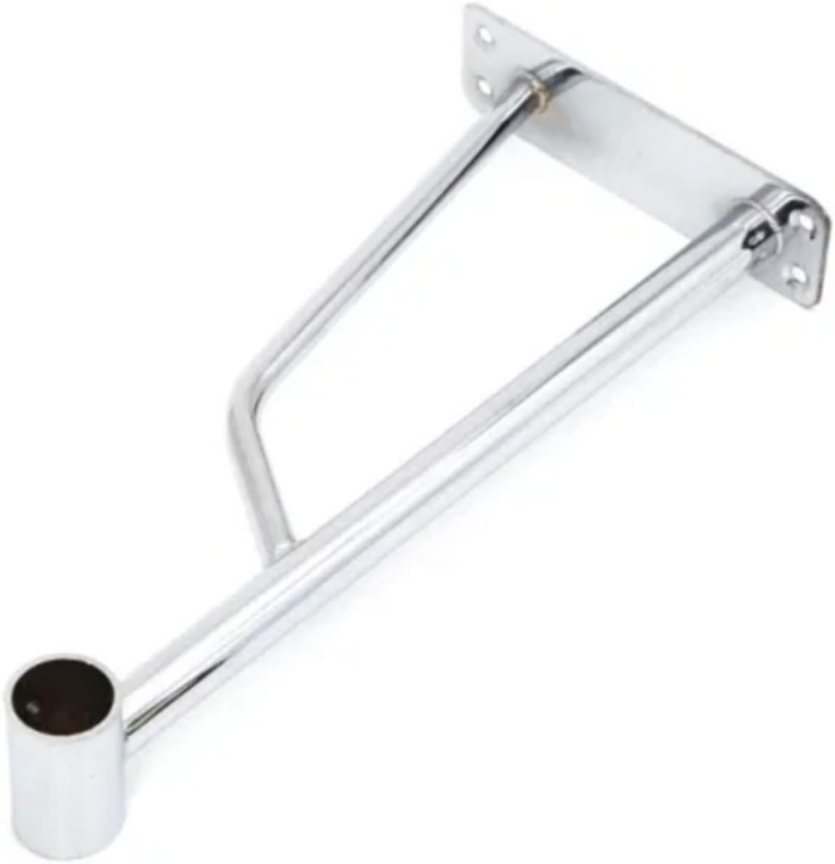 32mm Heavy Duty Wall Fix Chrome Support Arm Bracket for 32mm Tube, Projection Bracket, Walk in Wardrobe Chrome Tubing Hanging Rail (1 Projection Bracket).