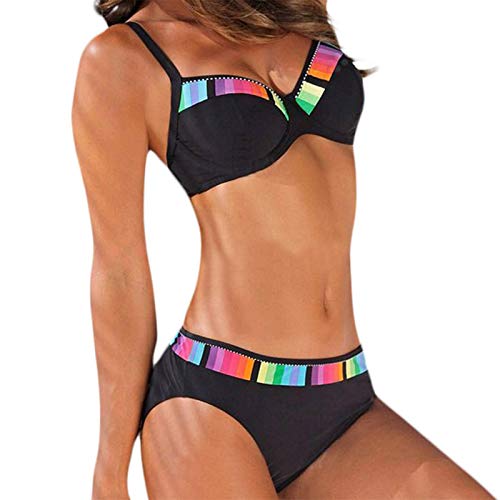 Eternitry Conjunto de bikini para mujer, traje de baño dividido, cintura alta, traje de baño de 2 piezas